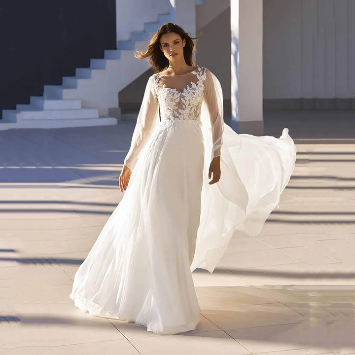 Exquisite Backless Bohemian Bridal Gown