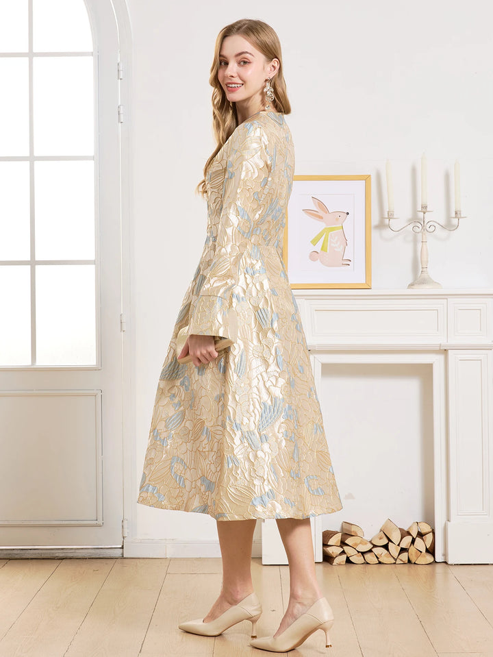 Hochwertiges besticktes Midikleid