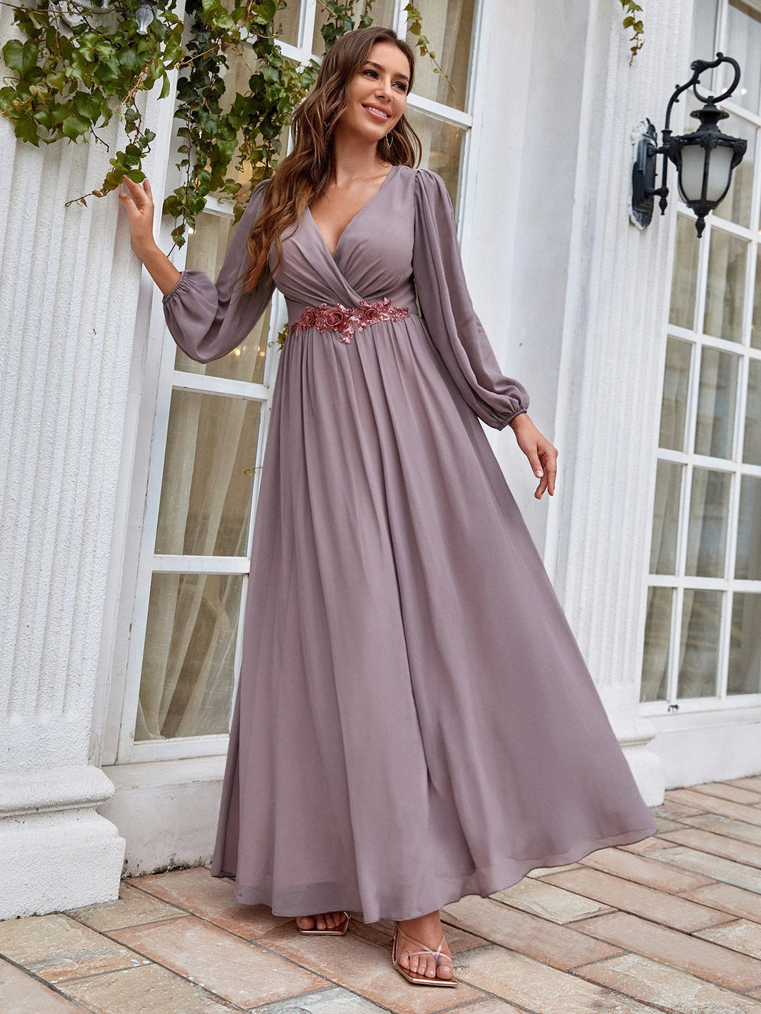 beaded chiffon bridesmaid dresses Off-Shoulder Lilac Chiffon Mermaid satin Lilac bridesmaid dresses with Beaded Scoop Neckline
