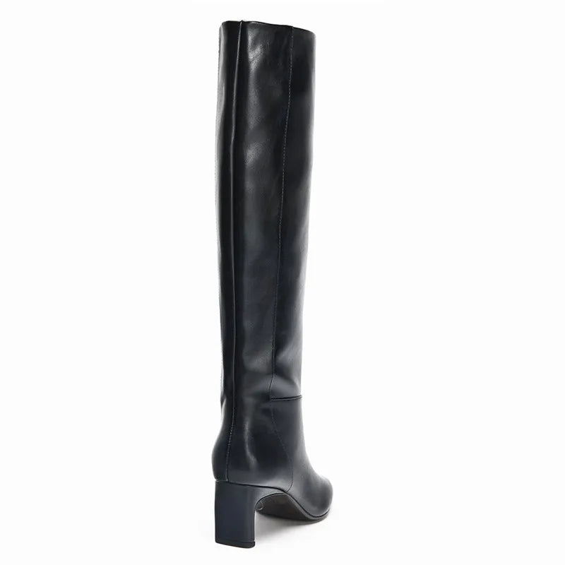 Modern Patent Leather High Heel Boots