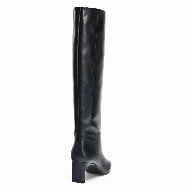 Modern Patent Leather High Heel Boots