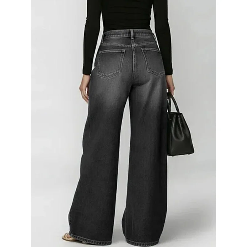 Stylish Hollow Out Loose Jeans