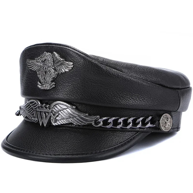Classic Motorcycle Punk Style Navy Hat