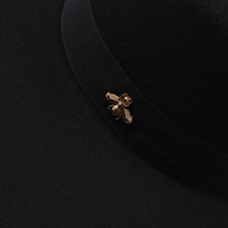 Classic Chain Decor Wide Jazz Hat