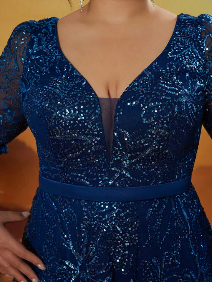 Luxury Embroidered Sequins Evening Dress