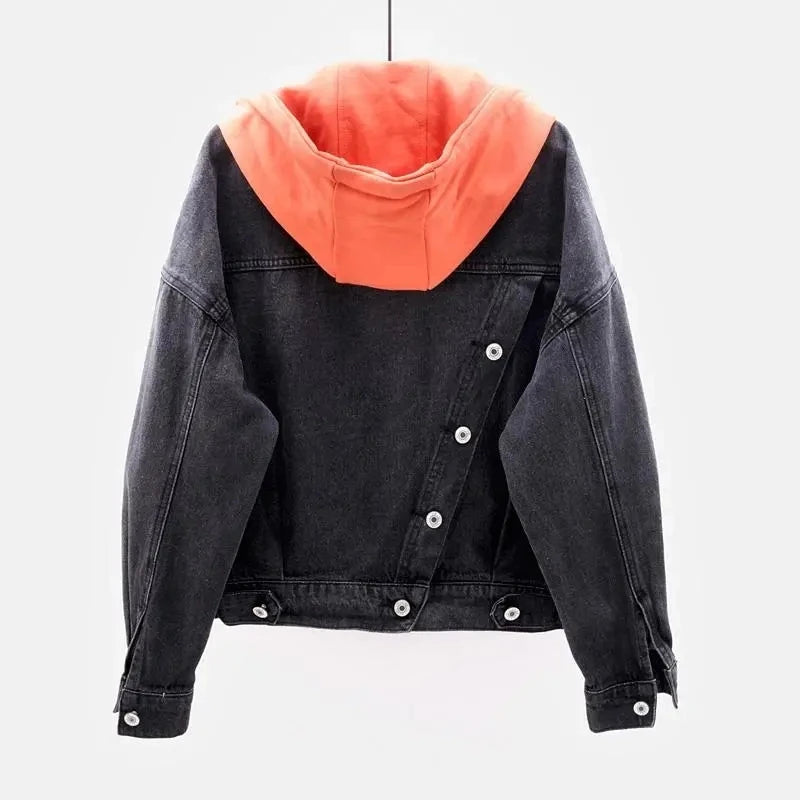 Loose Stylish Turn-down Collar Denim Coat