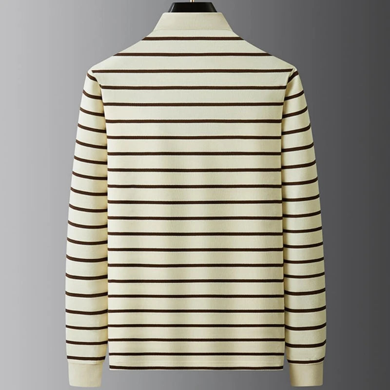 Casual Striped Loose Polo Shirt