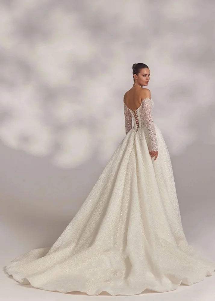 Charming Off-Shoulder Tulle Bridal Dress