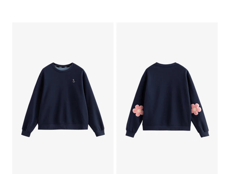 Versatile Flower Pullover Sweatshirt