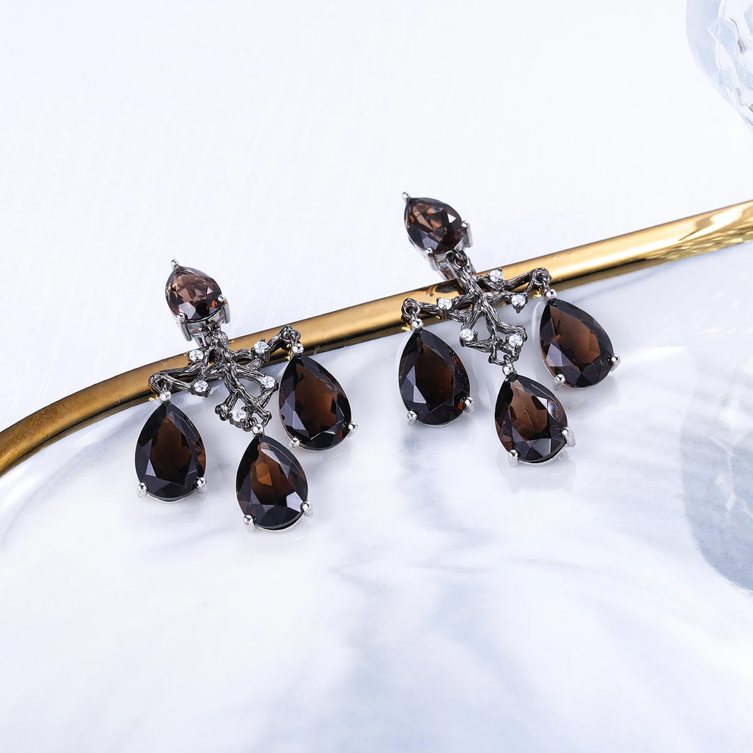 Lovely Smoky Quartz Branch Earrings