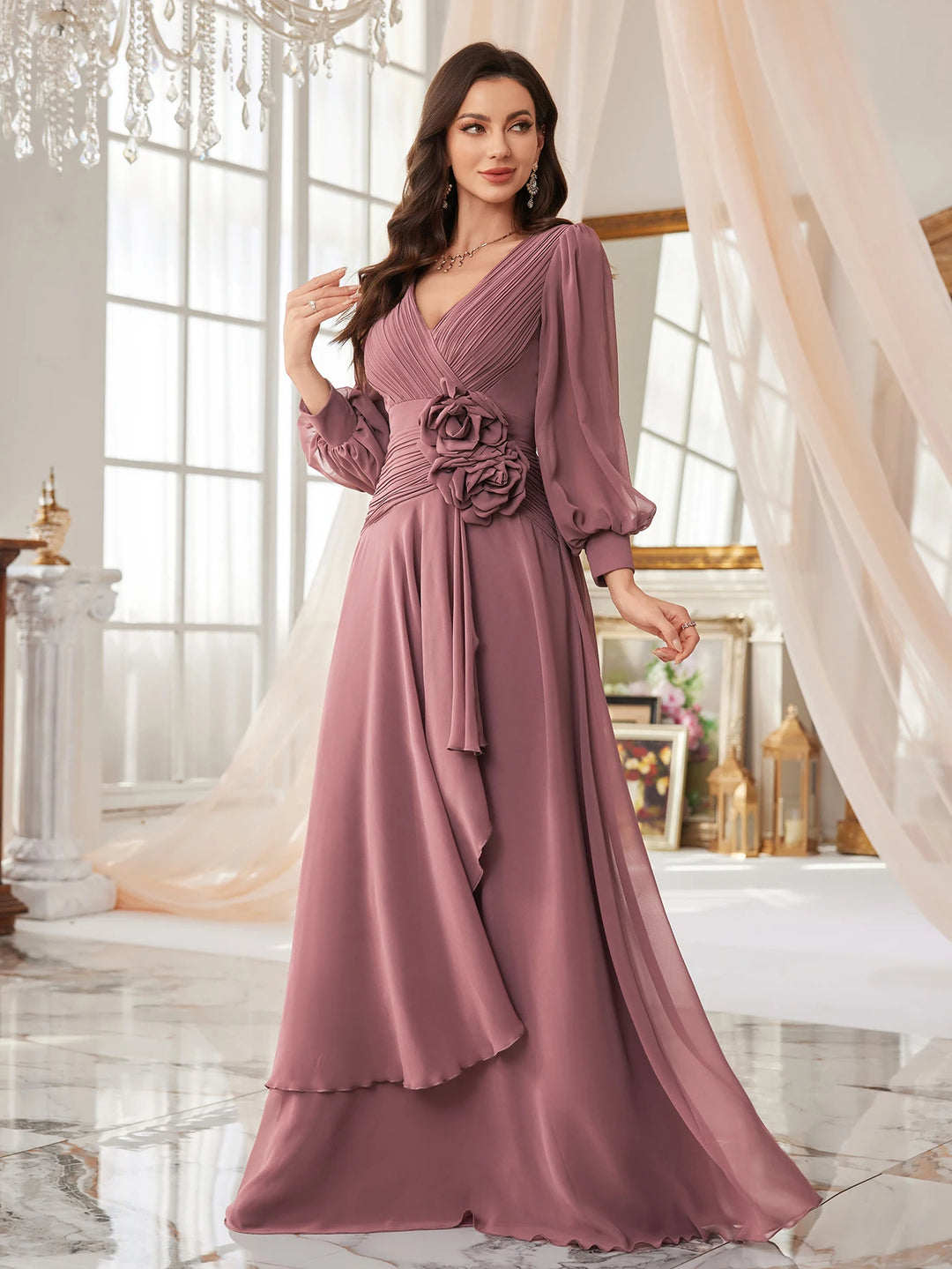 Stunning Front Pleated Formal Dress