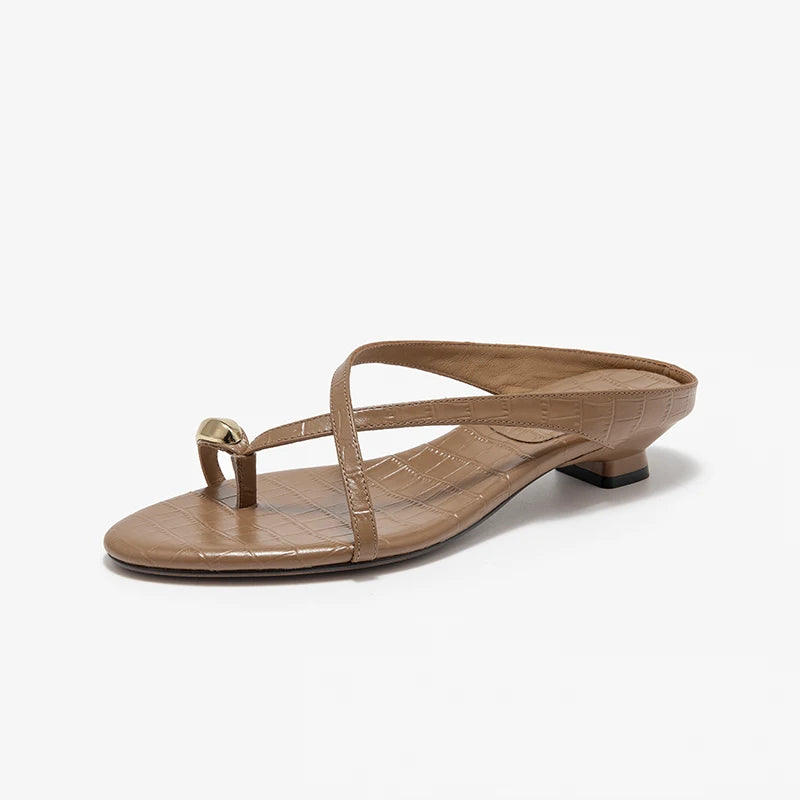 Cross Strap Sleek Leather Sandals