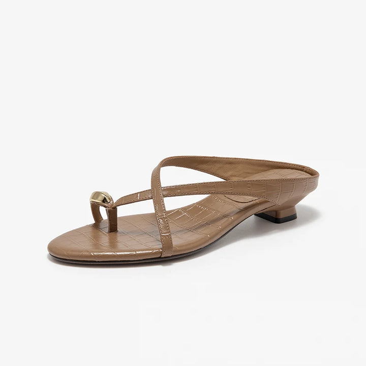 Cross Strap Sleek Leather Sandals