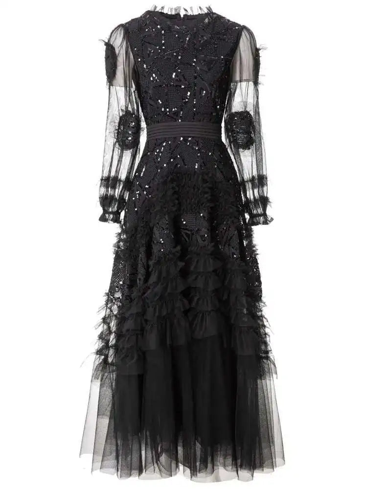 Elegant Round Neck Pendant Dress