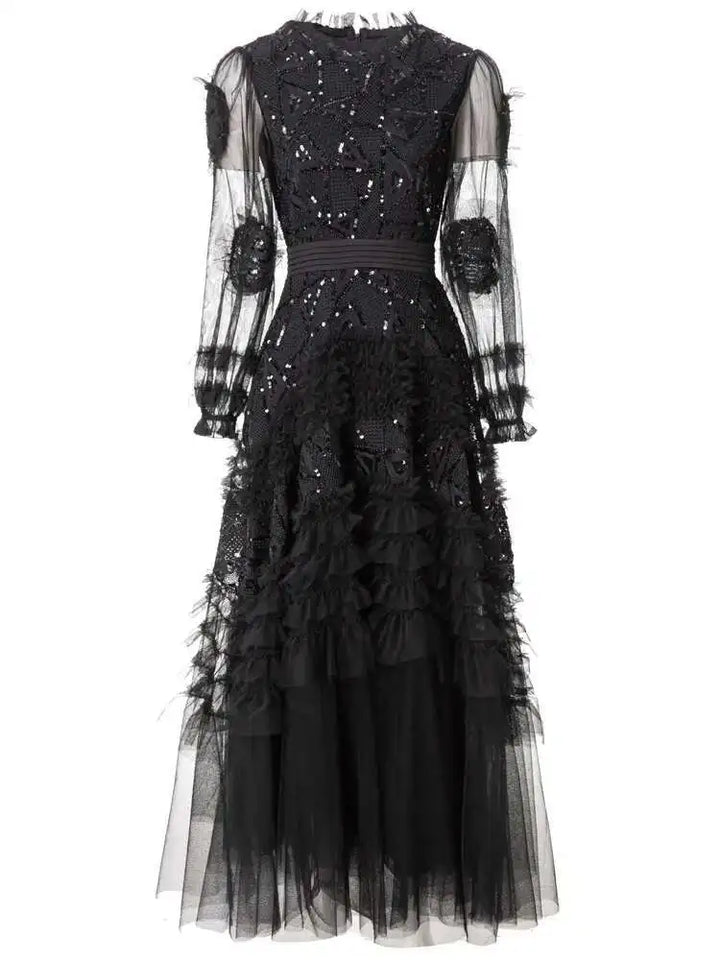 Elegant Round Neck Pendant Dress