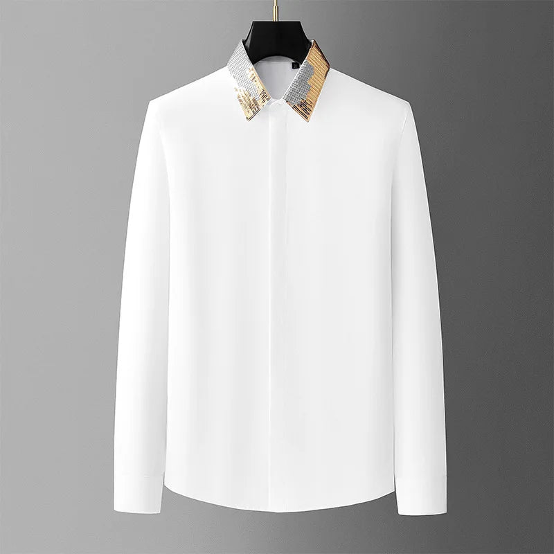 Beaded Embroidered Slim Fit Shirt