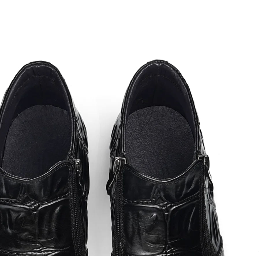 Beautiful Embossed Leather Chelsea Boots