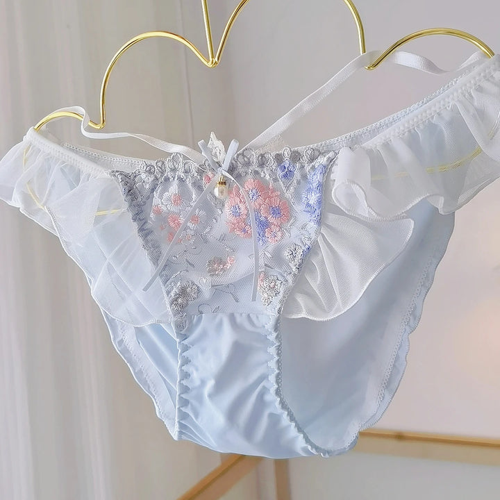 Stylish Mesh Embroidered Triangle Panties
