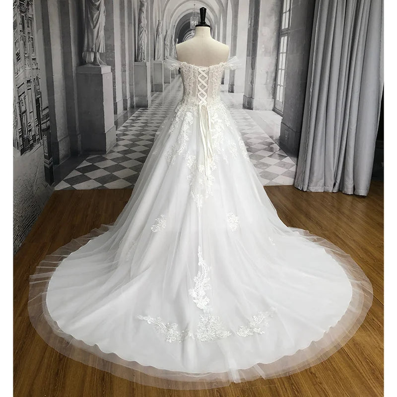 Court Train Beaded Bridal Gown