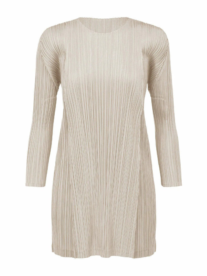 Casual Pleated Long Sleeve Dress