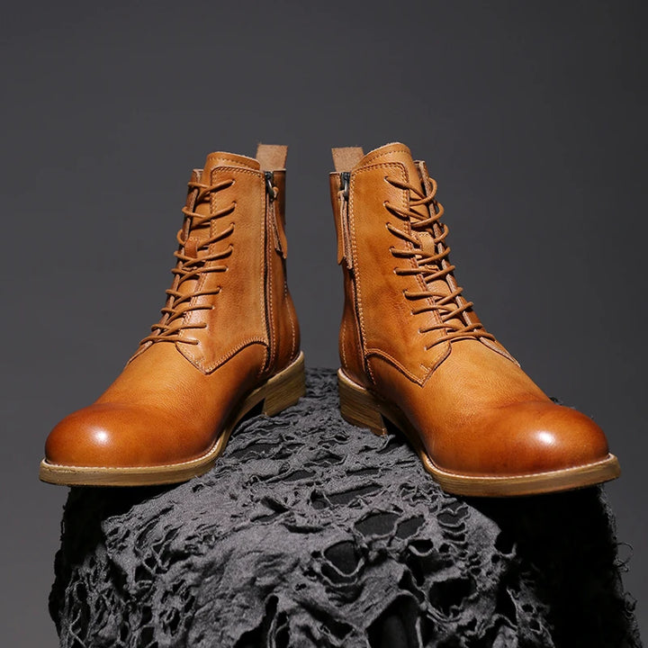Grand High-Top Ankle Leather  Boots