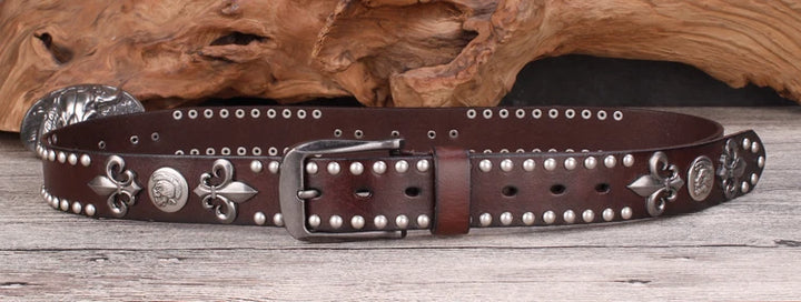 Stylish Metal Rivet Cowboy Belt