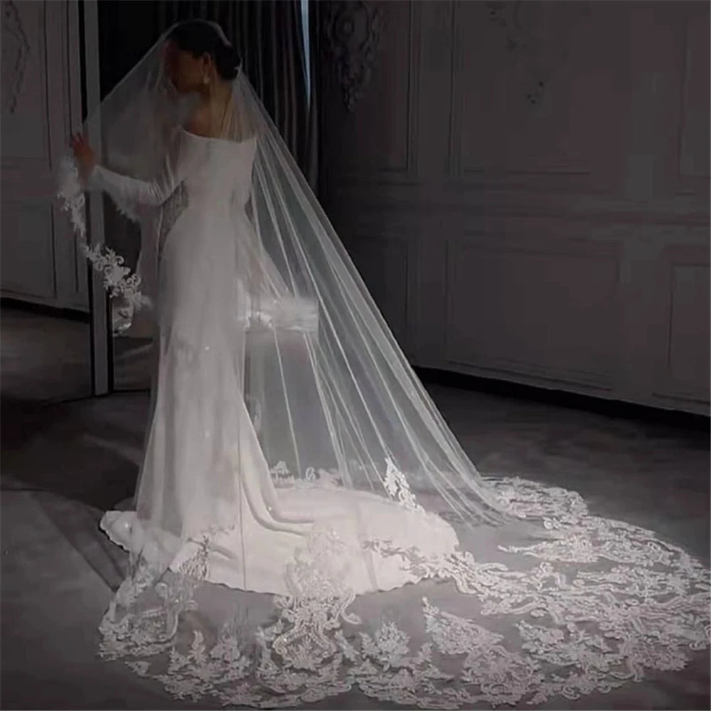 Regal Sparkling Soft Tulle Royal Bridal Veil