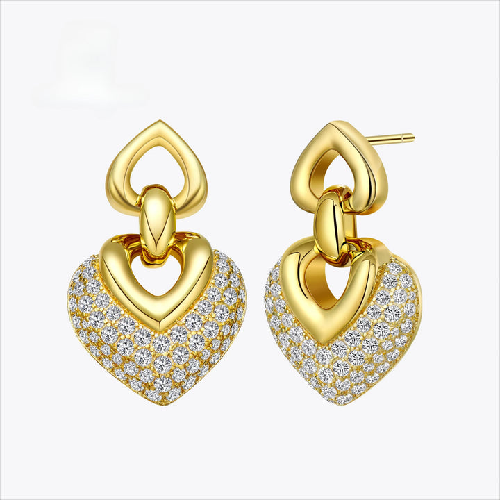 Luxury Heart-Shaped Diamond Earrings