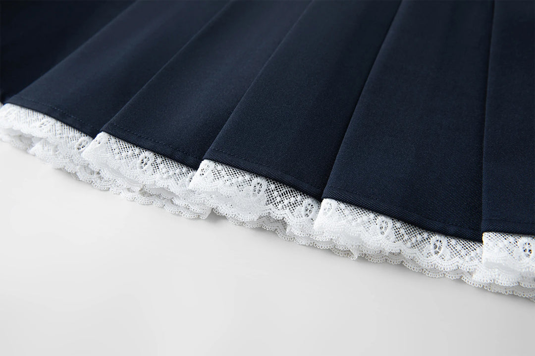 Smart Lace-Trimmed Mini Skirt