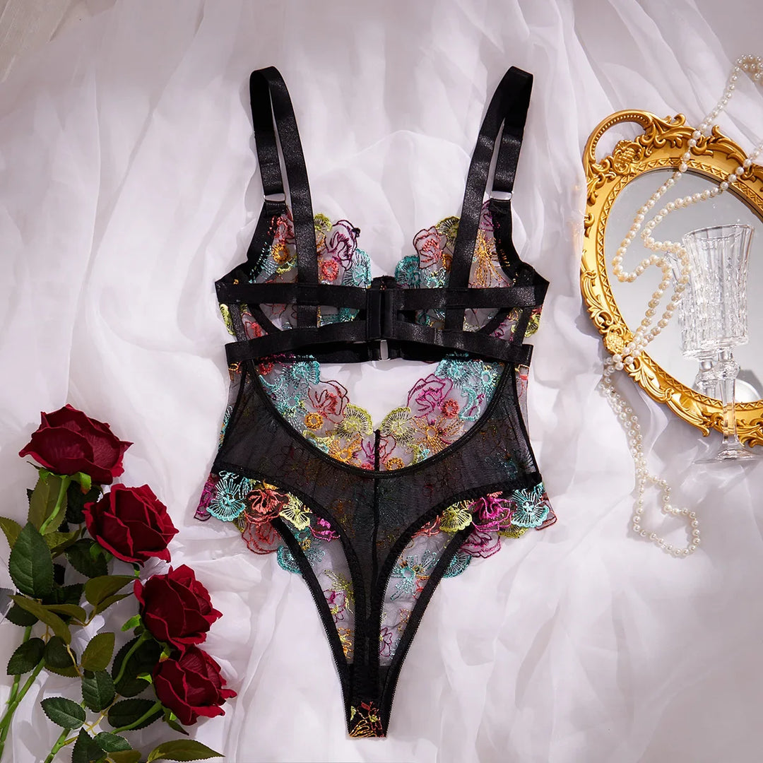 French Style Floral Embroidered Lingerie