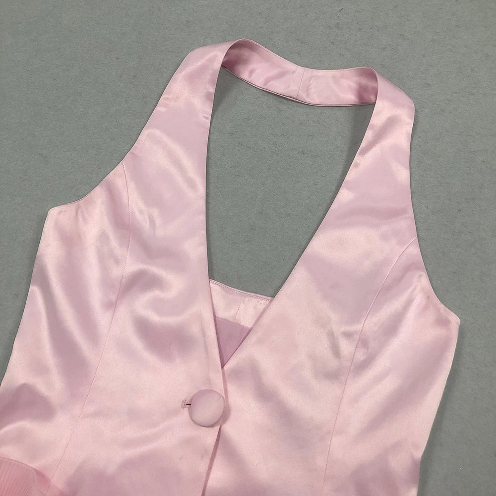 Deep V-Neck Ruched Flowers Mini Dress