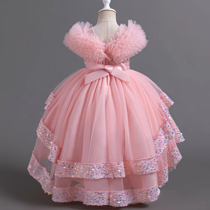 Elegant Big Bow Girl’s Party Dress