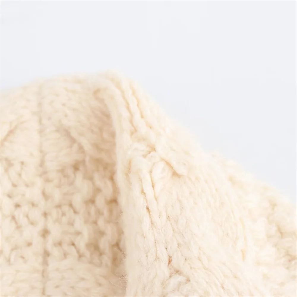 Refined Knitted Mid-Length Coat