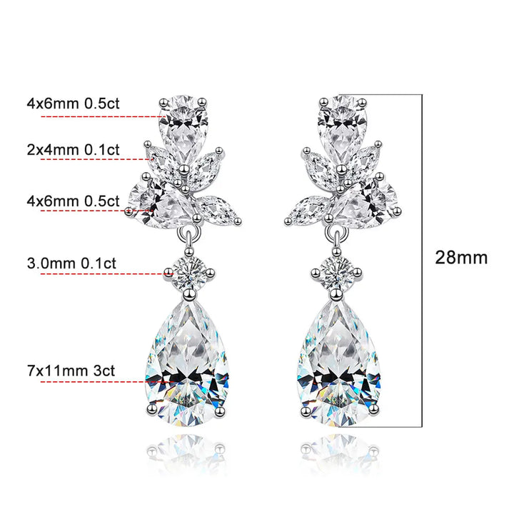 Sparkling Moissanite Drop Earrings