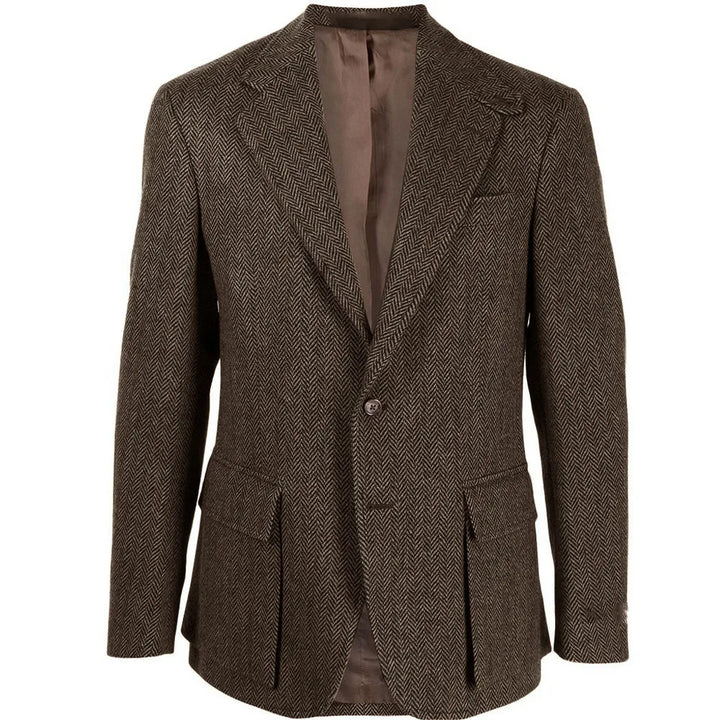 Handsome Patterned Herringbone Blazer