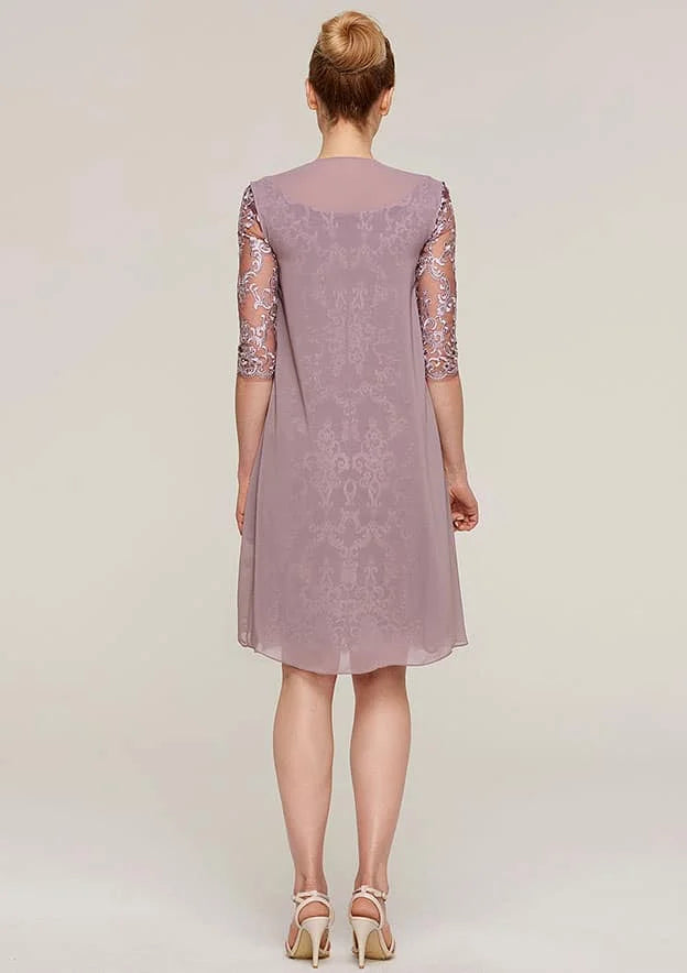 Classic Half-Sleeves Mother Of Bride Dress