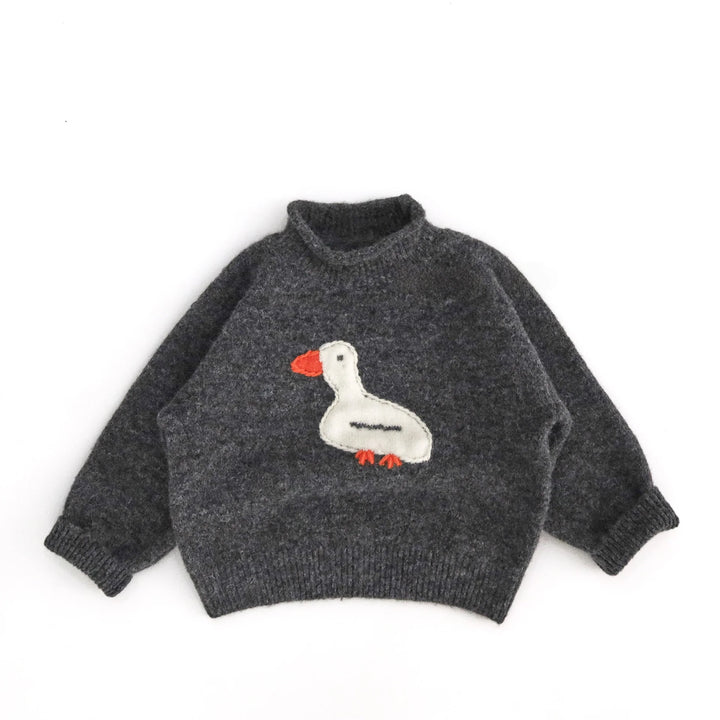 Sweet Embroidered Turtleneck Jumper