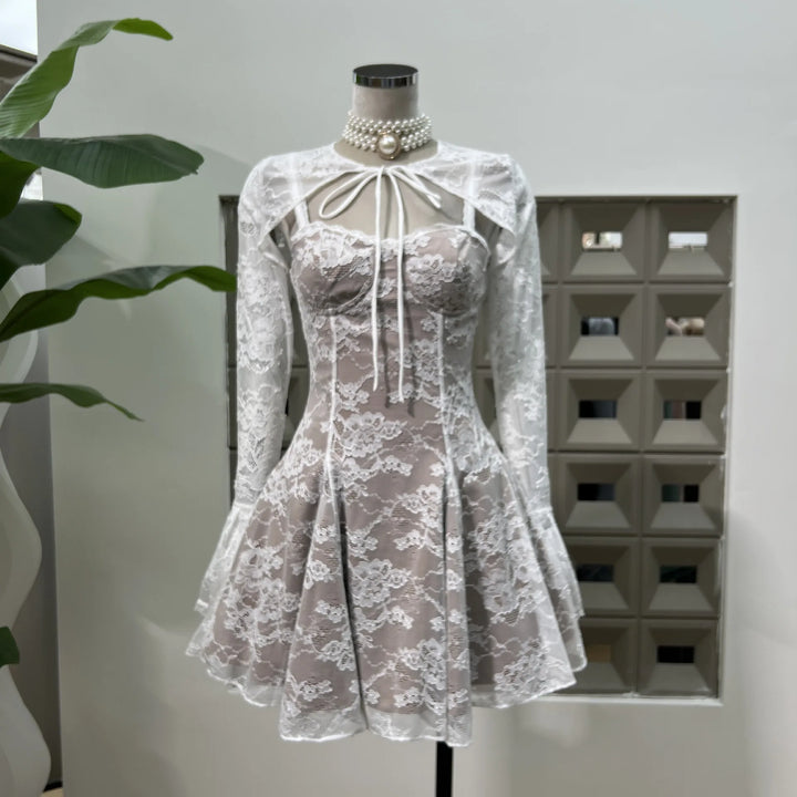 New Vision Bell Sleeves Mini Dress
