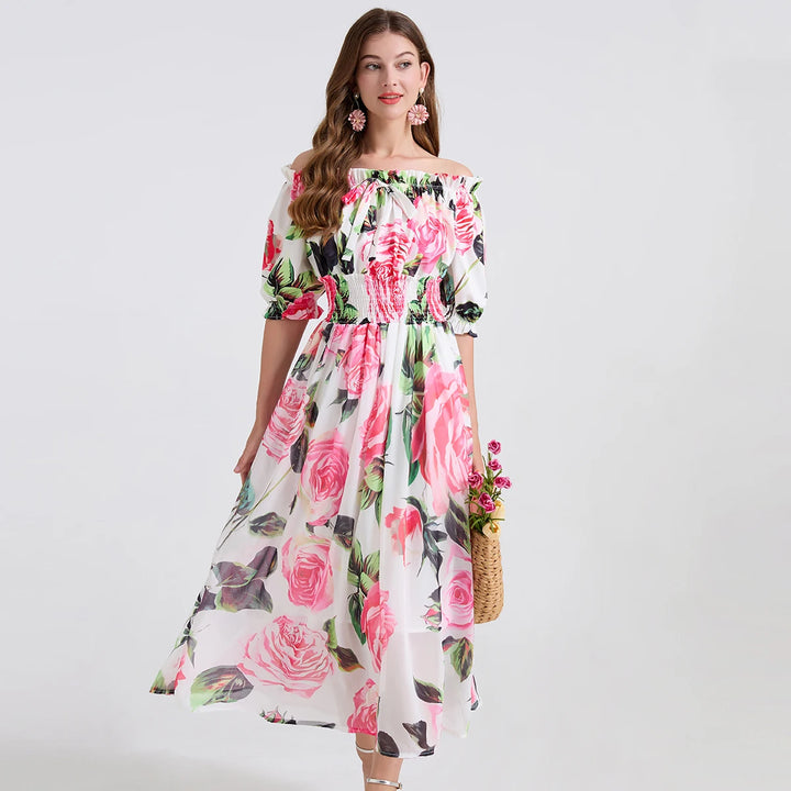 Charming Flowy Chiffon Midi Dress