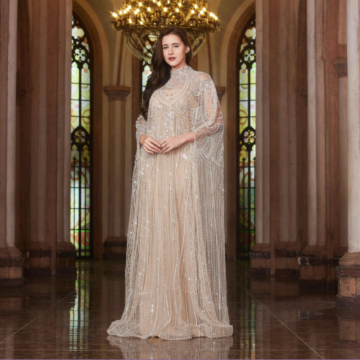 Luxurious Cape Wedding Party Dress