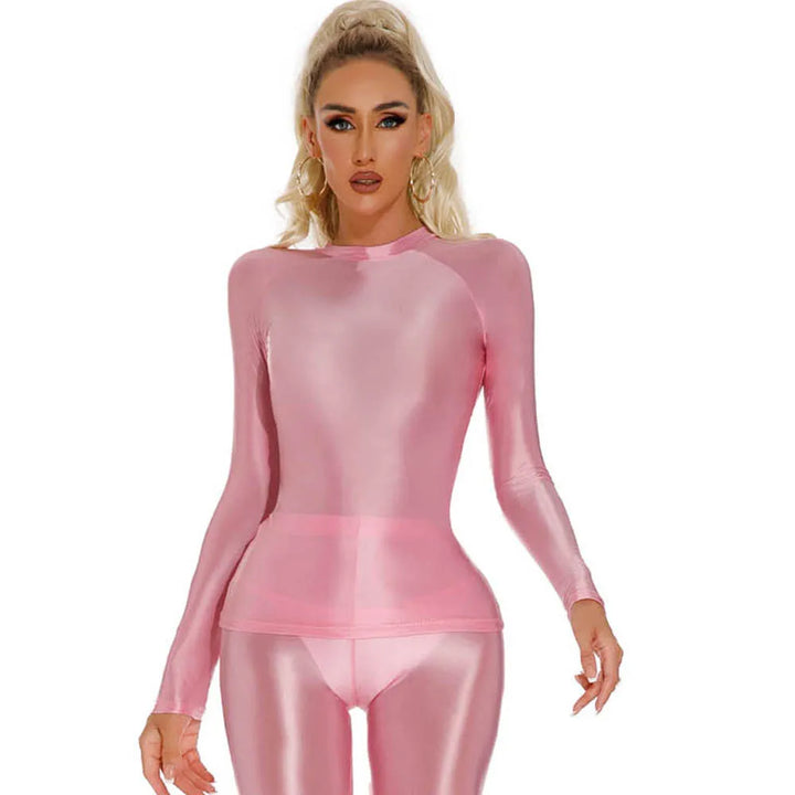Glossy Shiny Fitness Crop Top