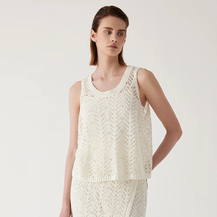 Elegant Linen Knit Tank Top