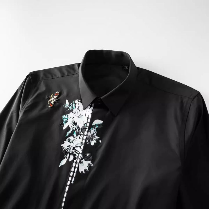 Fashionable Butterfly Logo Slim Fit Shirt