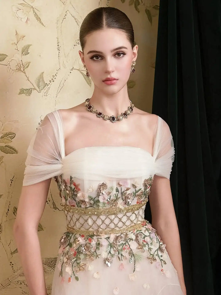 Glamorous A-Line Tulle Evening Dress