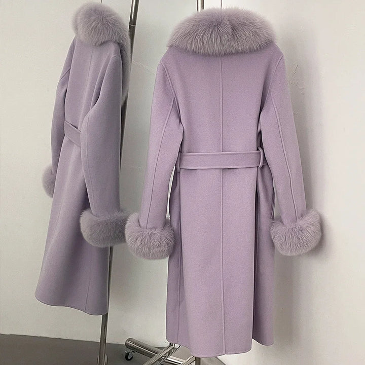 Comfortable Wool Cashmere Long Coat