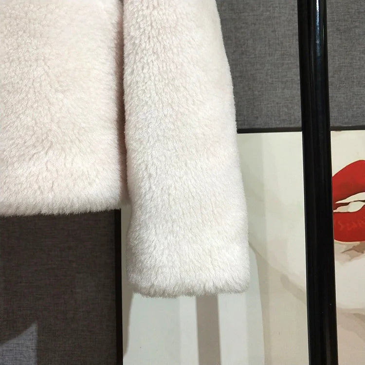 Delicate Wool Fur Short Coat
