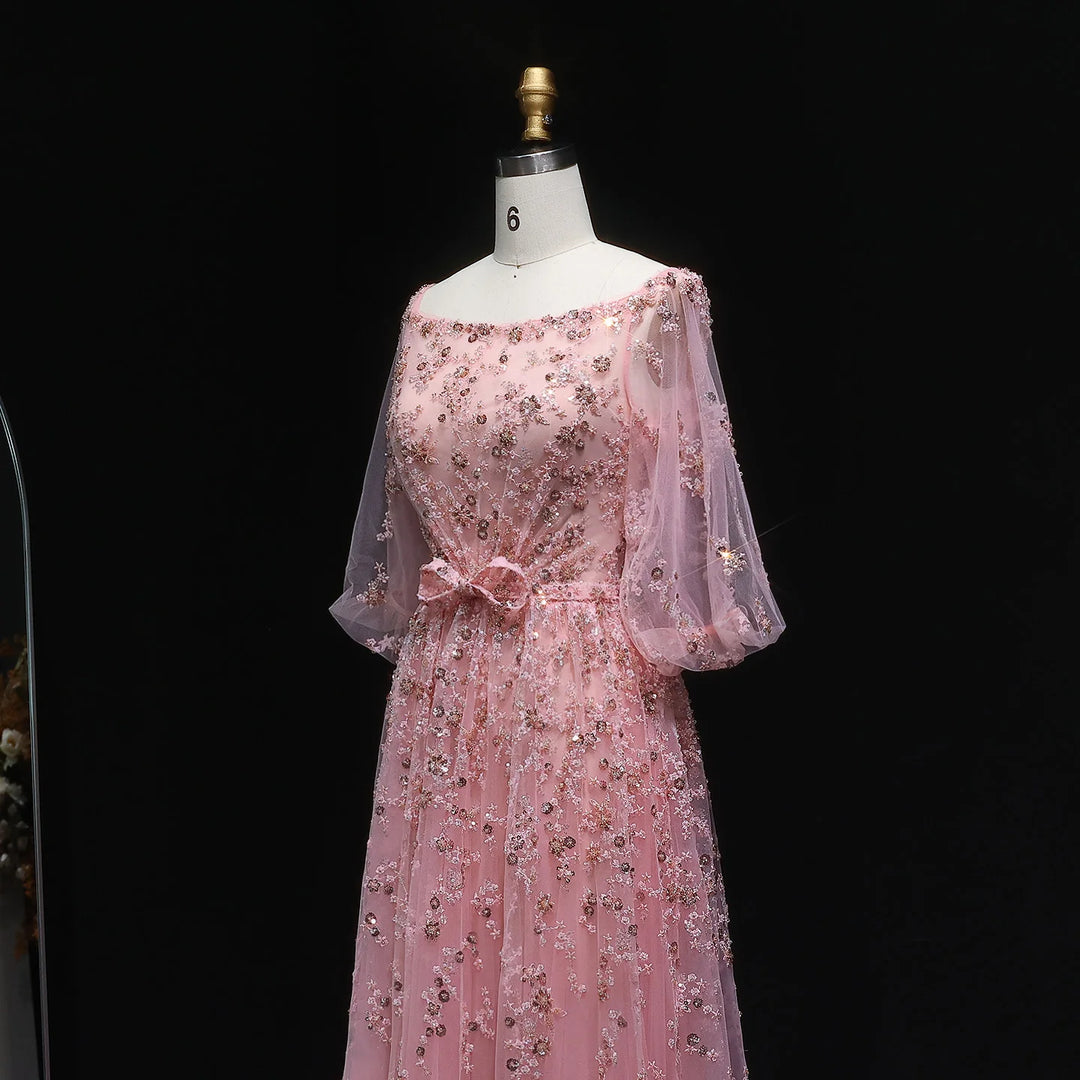 Alluring Beaded Bowknot Evening Party Dress