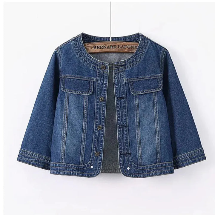 Trendy Cropped Denim Jeans Jacket