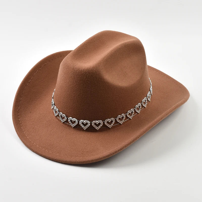 Sleek Roll-Up Brim Cowgirl Hat