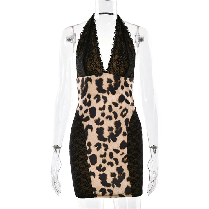 Classic Leopard Print Mini Dress